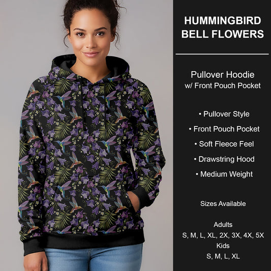B266 - Preorder Hummingbird Bell Flowers Pullover Hoodie (Closes 12/17. ETA late Feb.)