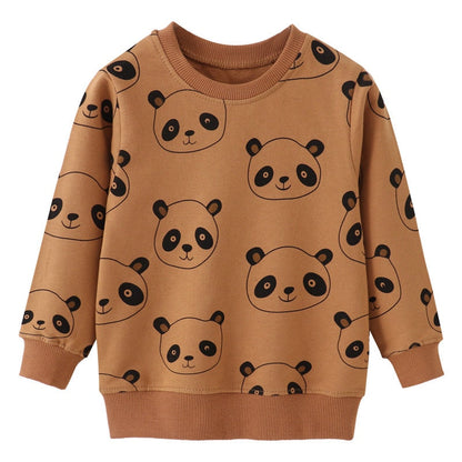 2-7Y Toddler Kids Sweatshirts Clothes Autumn Tops Rainbow Panda Car Pineapple Styles
