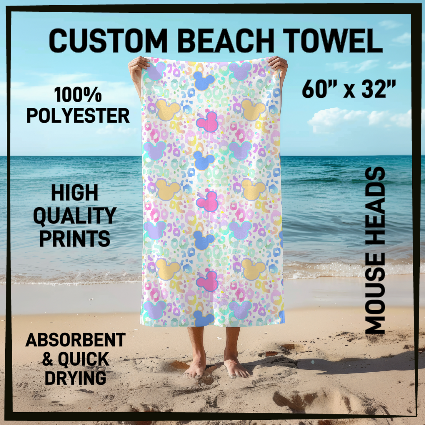 B9TW - Mouse Heads Beach Towel - Preorder Closing 6/2 ETA: Early August