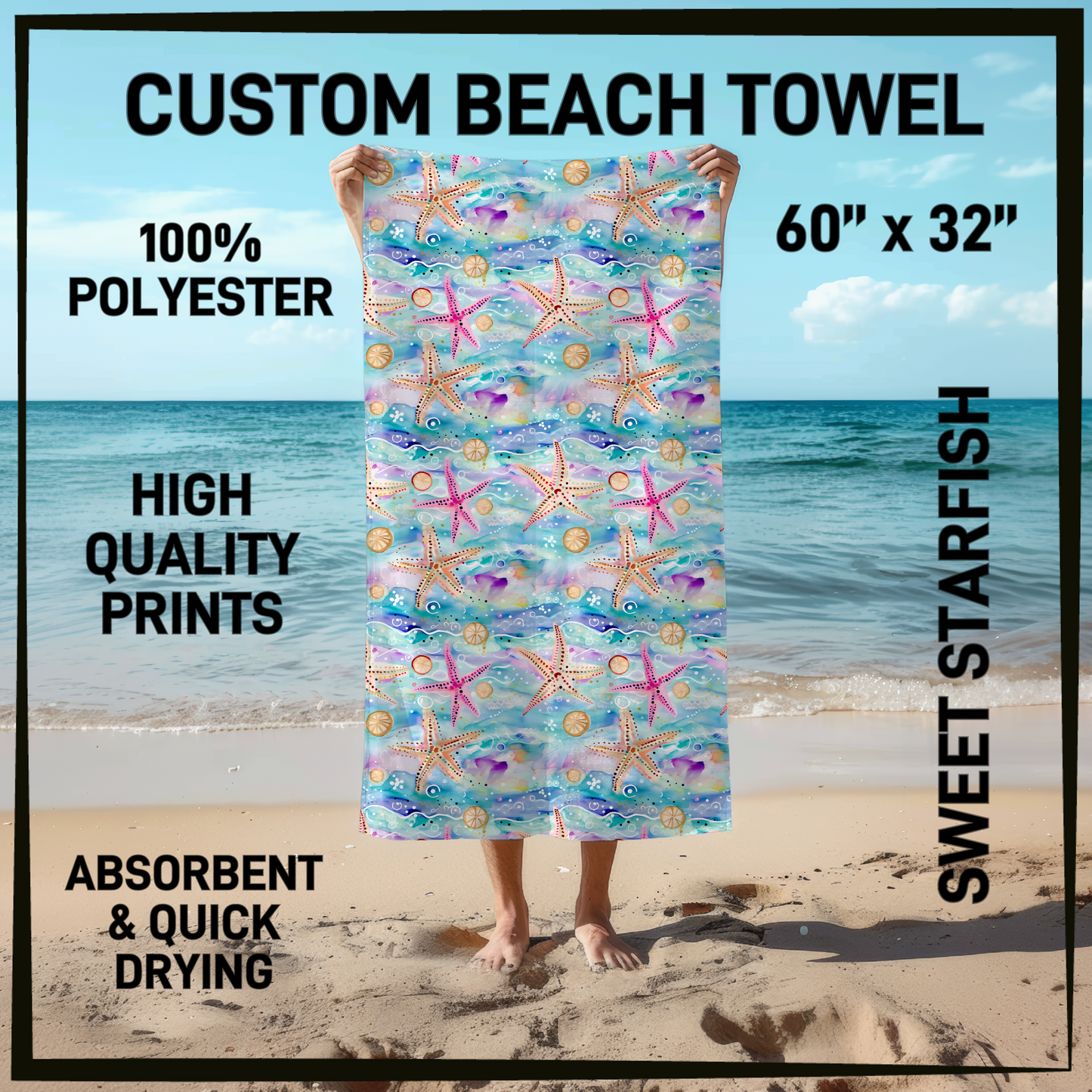 B9TW - Sweet Starfish Beach Towel - Preorder Closing 6/2 ETA: Early August