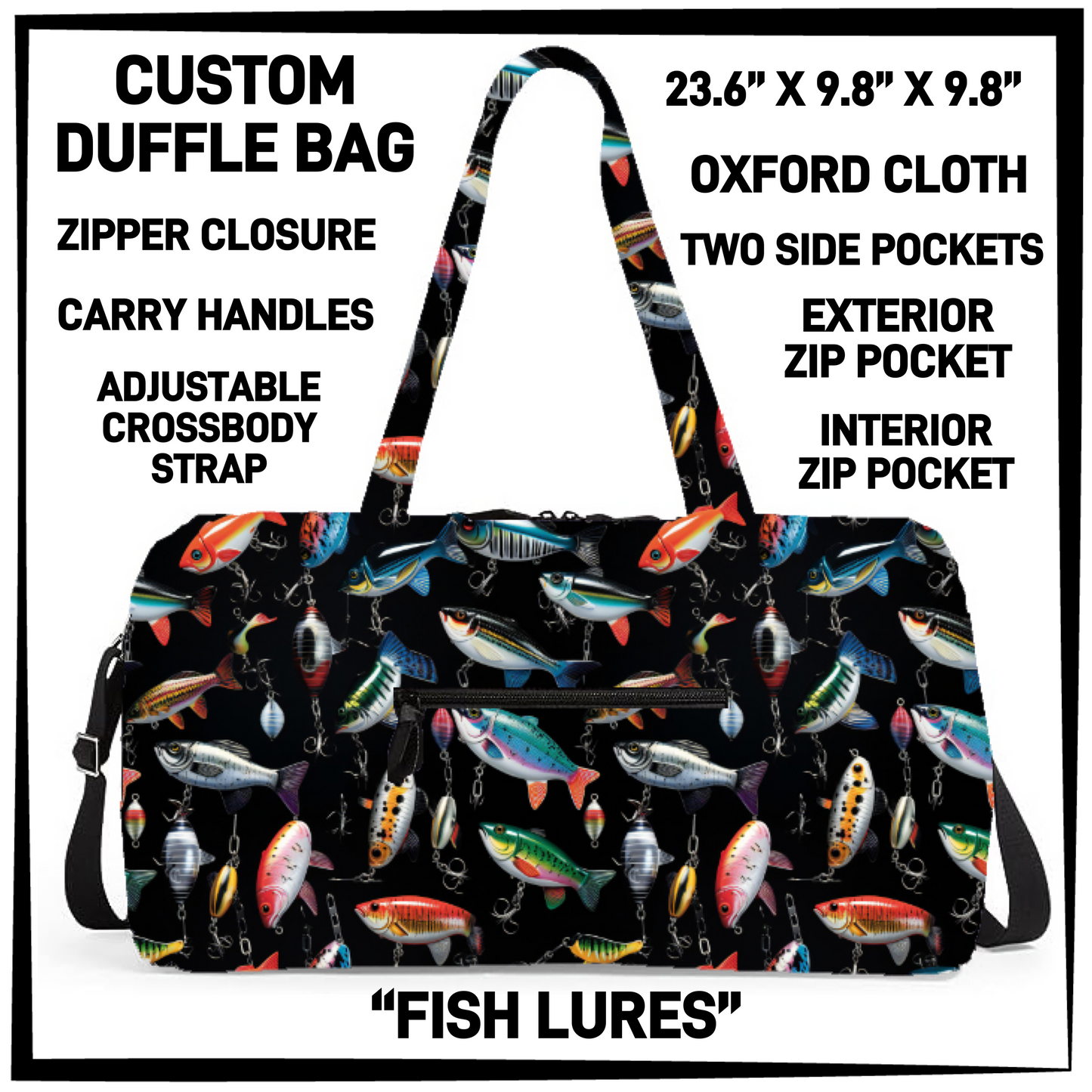DF2B - Fish Lures Duffel Bag - Preorder Closing 6/25 ETA: Late Aug
