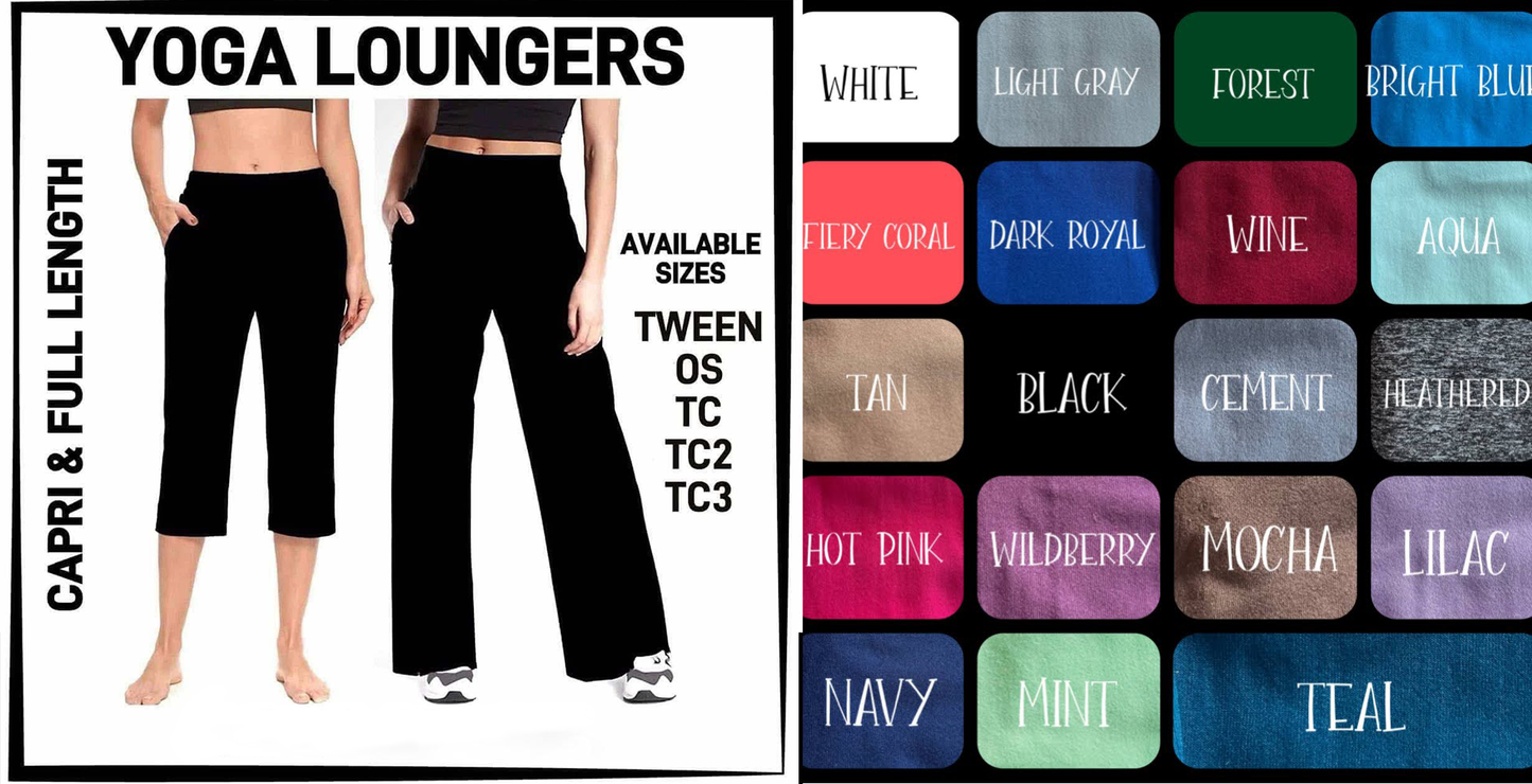 SO3S - Solid Color Capri Yoga Loungers - Preorder Closing 3/10 ETA: Mid-May