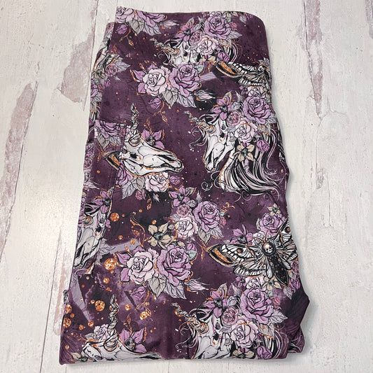 Purple Skeleton Unicorn - Leggings with Pockets