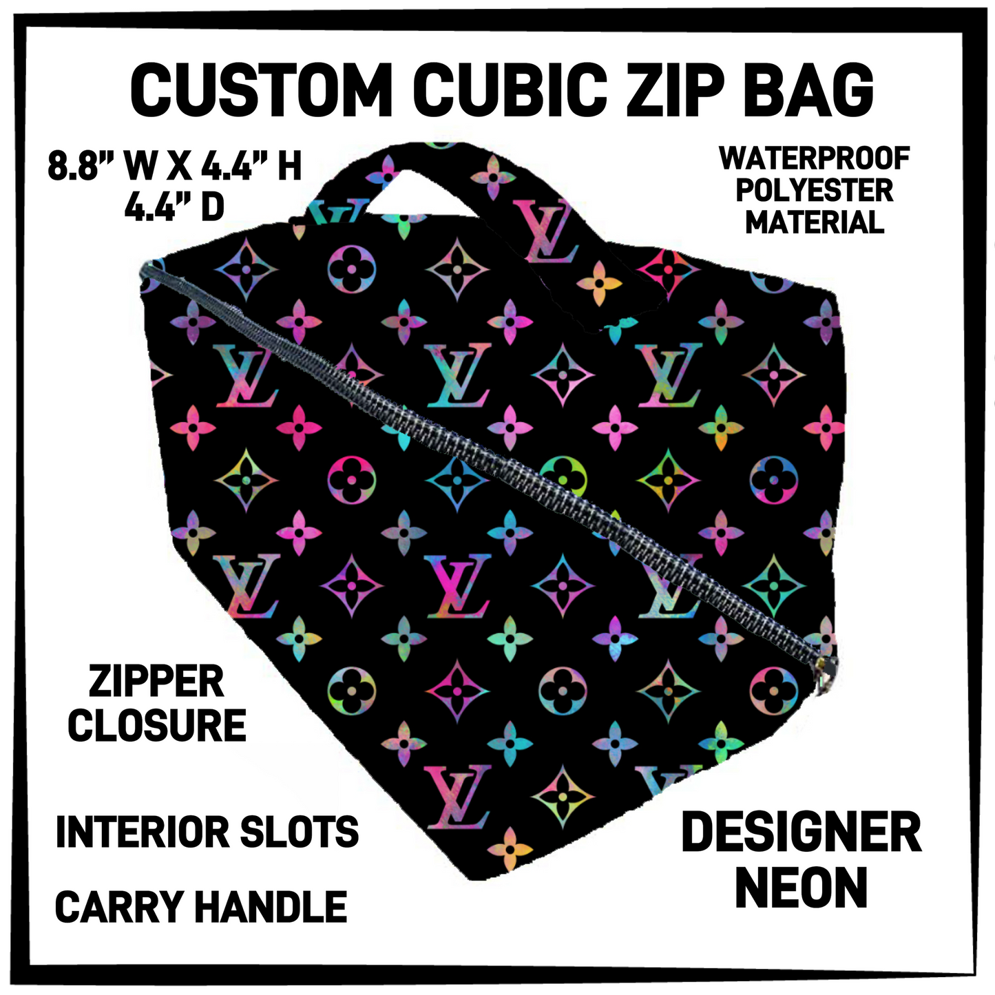 CZ1B - Designer Neon Cubic Zip Bag - Preorder Closing 7/8 ETA: Early Sept