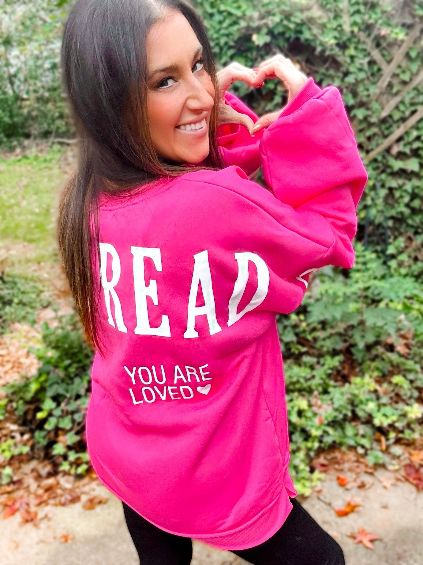 PREORDER If You Can Read This You Are Loved Graphic Back Printed Scuba Sweatshirt