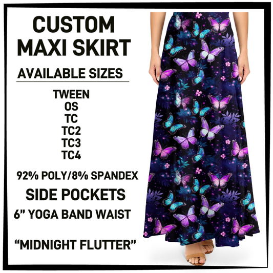 MX3K - Midnight Flutter Maxi Skirt with Pockets - Preorder Closing 2/24 ETA: Late April