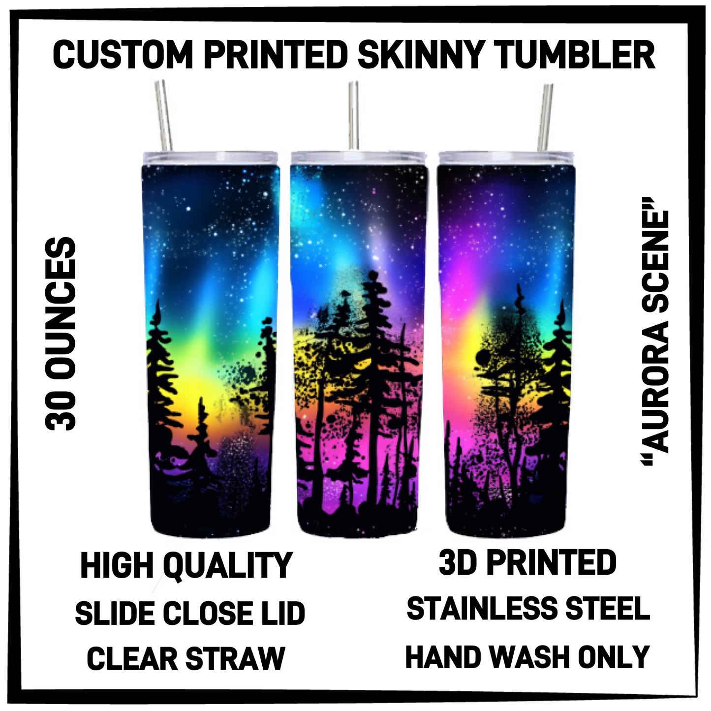SK7T - Aurora Scene 30oz Skinny Tumbler - Preorder Closing 3/17 ETA: Late May