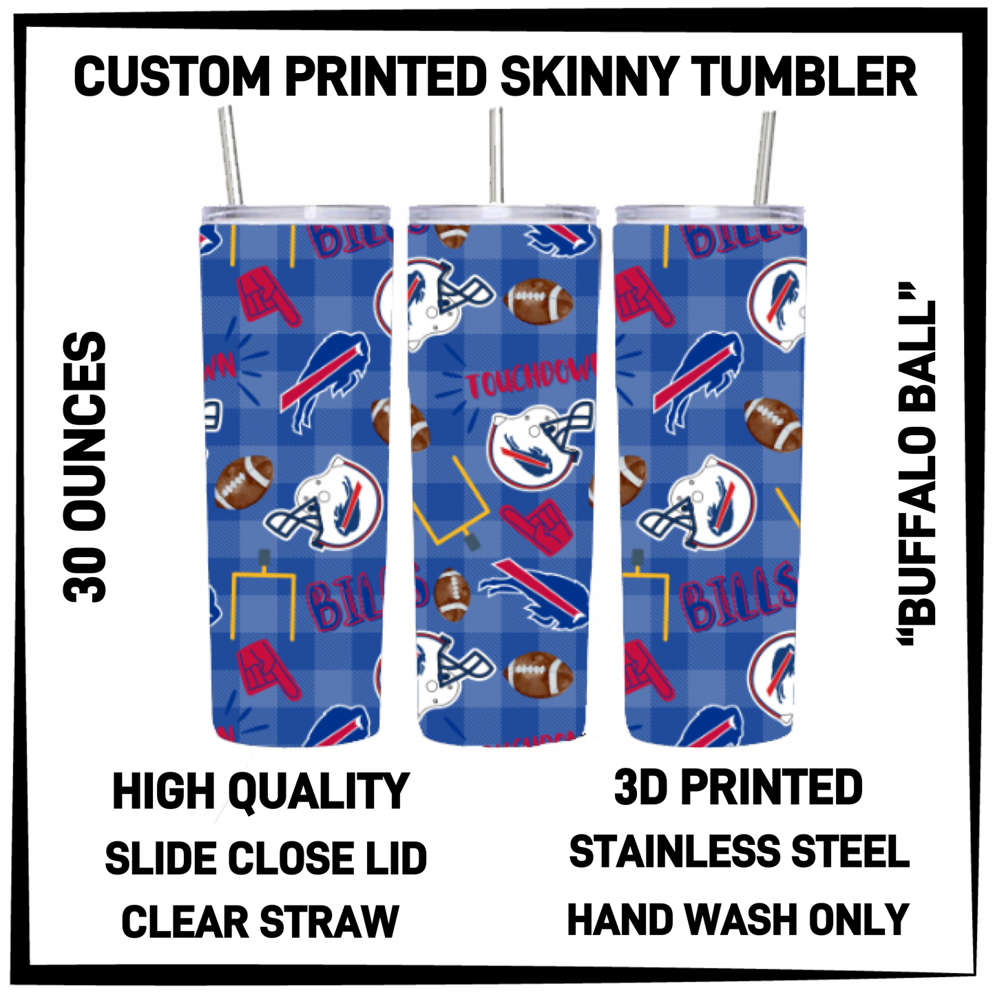 SK7T - Buffalo Ball 30oz Skinny Tumbler - Preorder Closing 3/17 ETA: Late May
