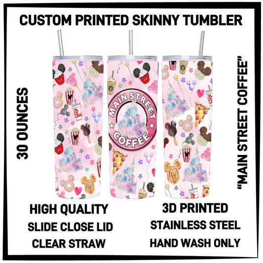 SK7T - Main Street Coffee 30oz Skinny Tumbler - Preorder Closing 3/17 ETA: Late May