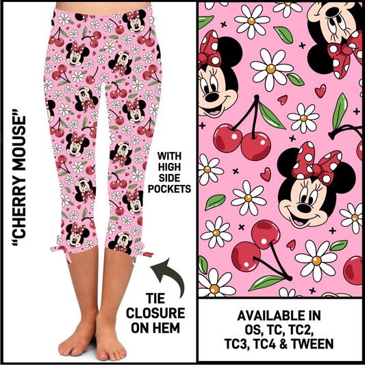 HM4T - Cherry Mouse Hem Tie Capris with Pockets - Preorder Closing 3/19 ETA: Late May