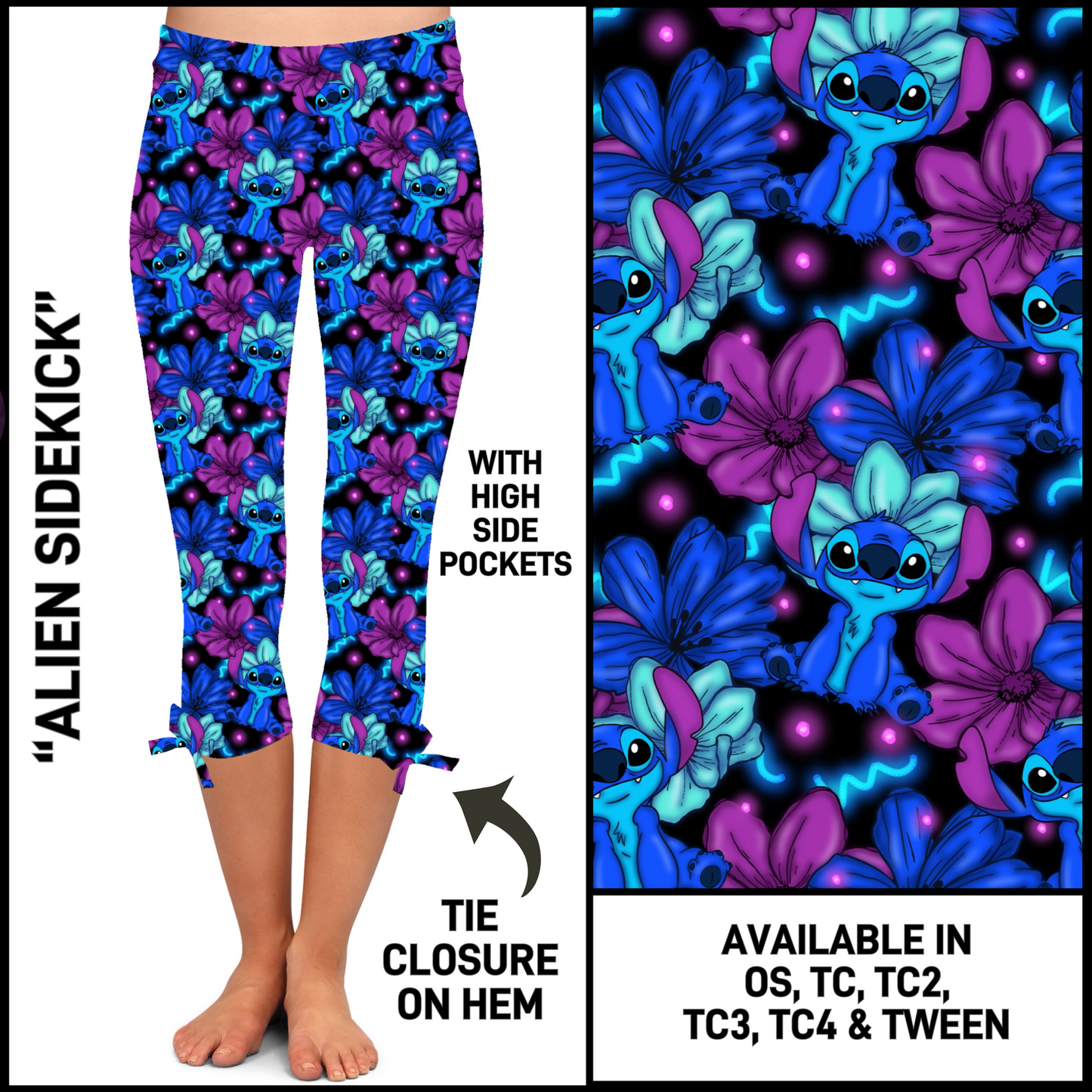 HM4T - Alien Sidekick Hem Tie Capris with Pockets - Preorder Closing 3/19 ETA: Late May