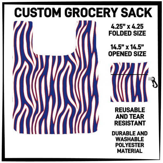 RTS - Red and Blue Zebra Grocery Sack