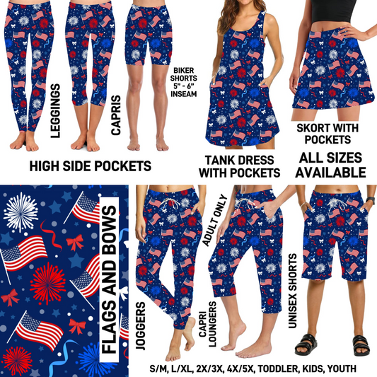 RTS - Flags and Bows Capri with Pockets