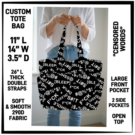 CT8B - Censored Words Custom Tote Bag - Preorder Closing 4/23 ETA: Late June