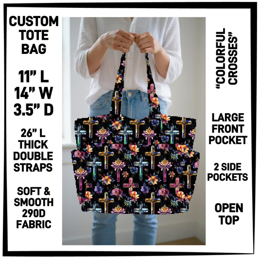 CT8B - Colorful Crosses Custom Tote Bag - Preorder Closing 4/23 ETA: Late June