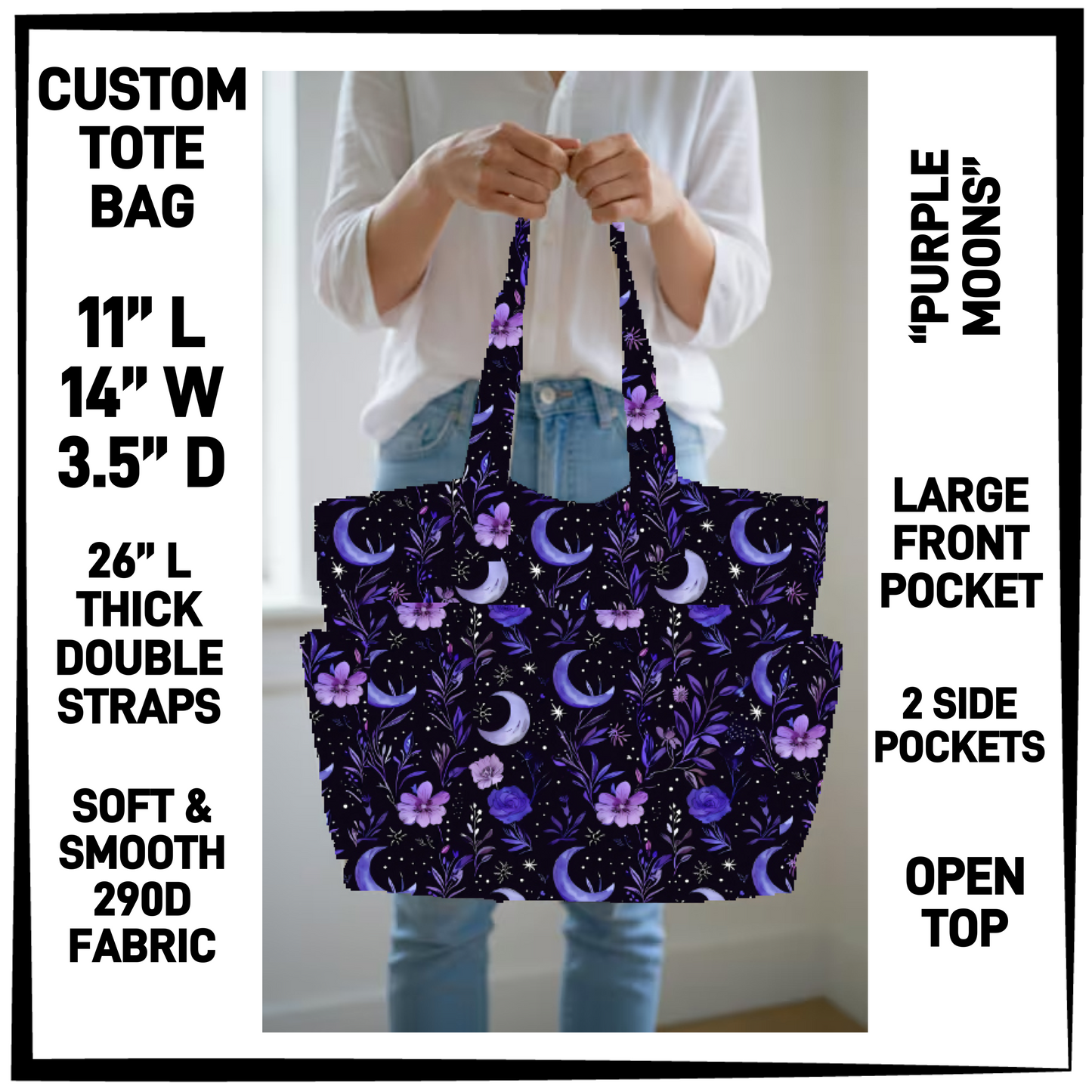 CT8B - Purple Moons Custom Tote Bag - Preorder Closing 4/23 ETA: Late June