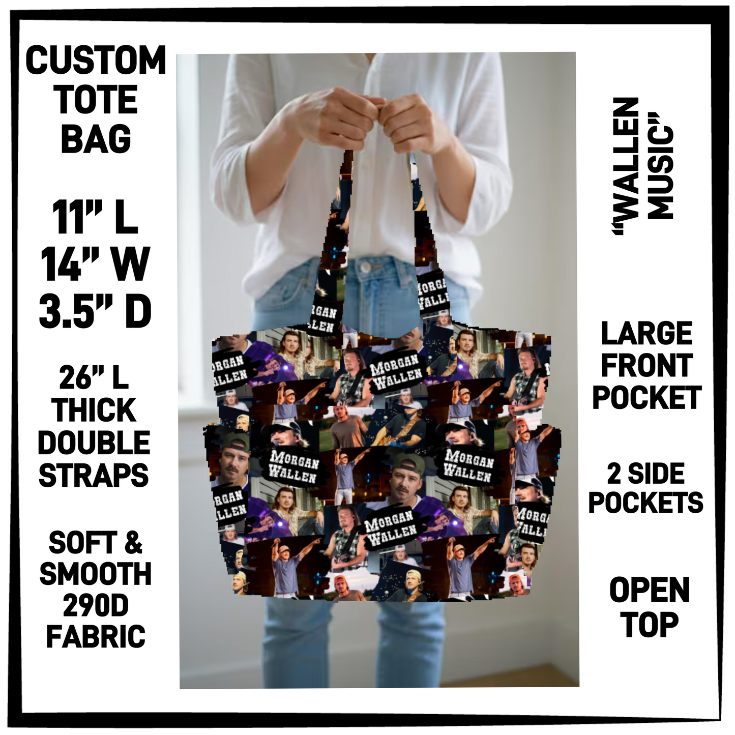 CT8B - Wallen Music Custom Tote Bag - Preorder Closing 4/23 ETA: Late June