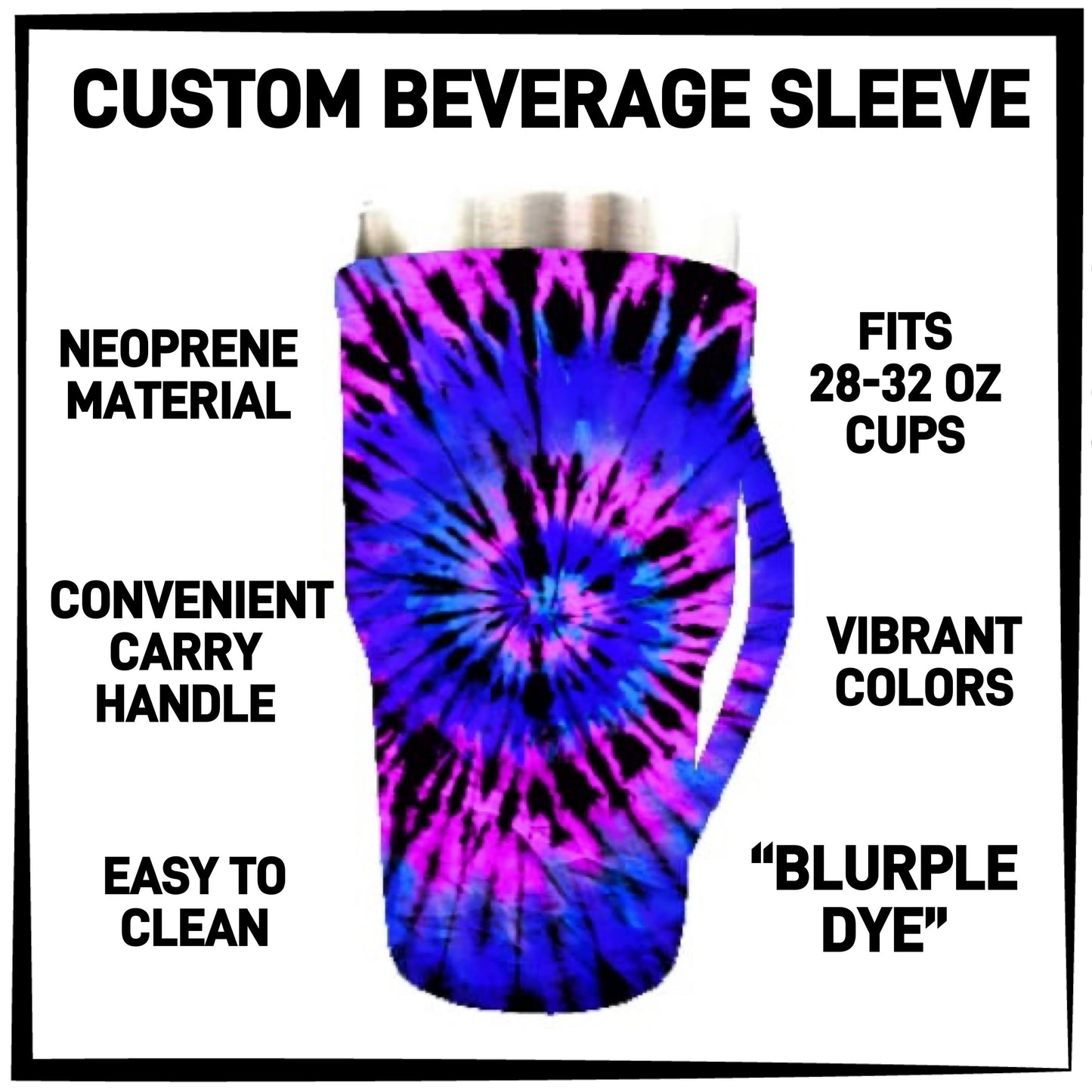 RTS - Blurple Dye 28-32oz Beverage Sleeves
