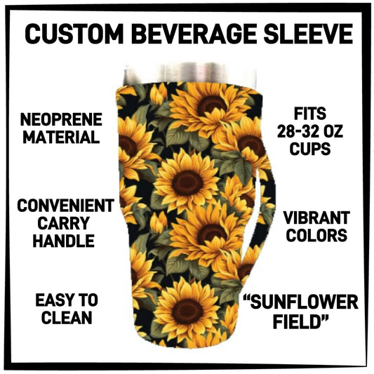 B2VG - Sunflower Field 28-32oz Beverage Sleeves - Preorder Closing 12/4 ETA: Mid-Jan