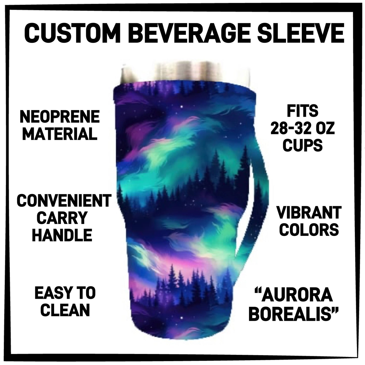 RTS - Aurora Borealis 28-32oz Beverage Sleeves
