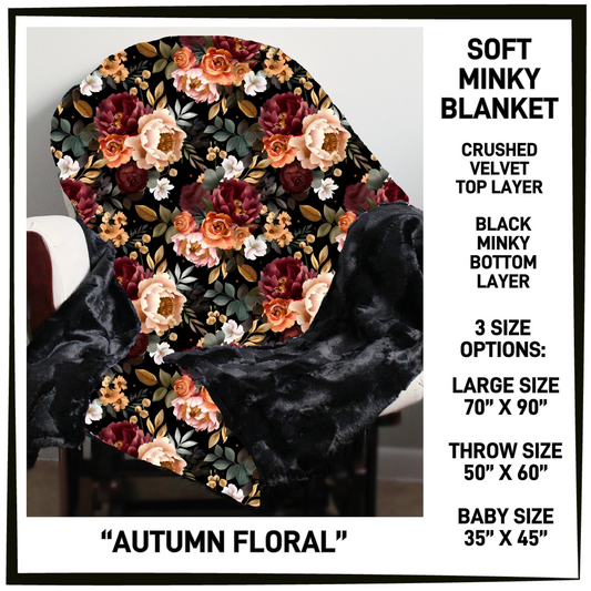 AU1M - Autumn Floral Minky Blanket - Preorder Closing 9/2 ETA: Late Oct