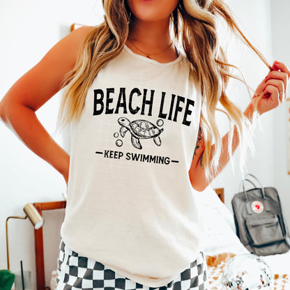 BEACH LIFE KEEP SWIMMING TANK