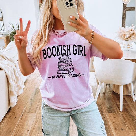 BOOKISH GIRL ALWAYS READING TEE