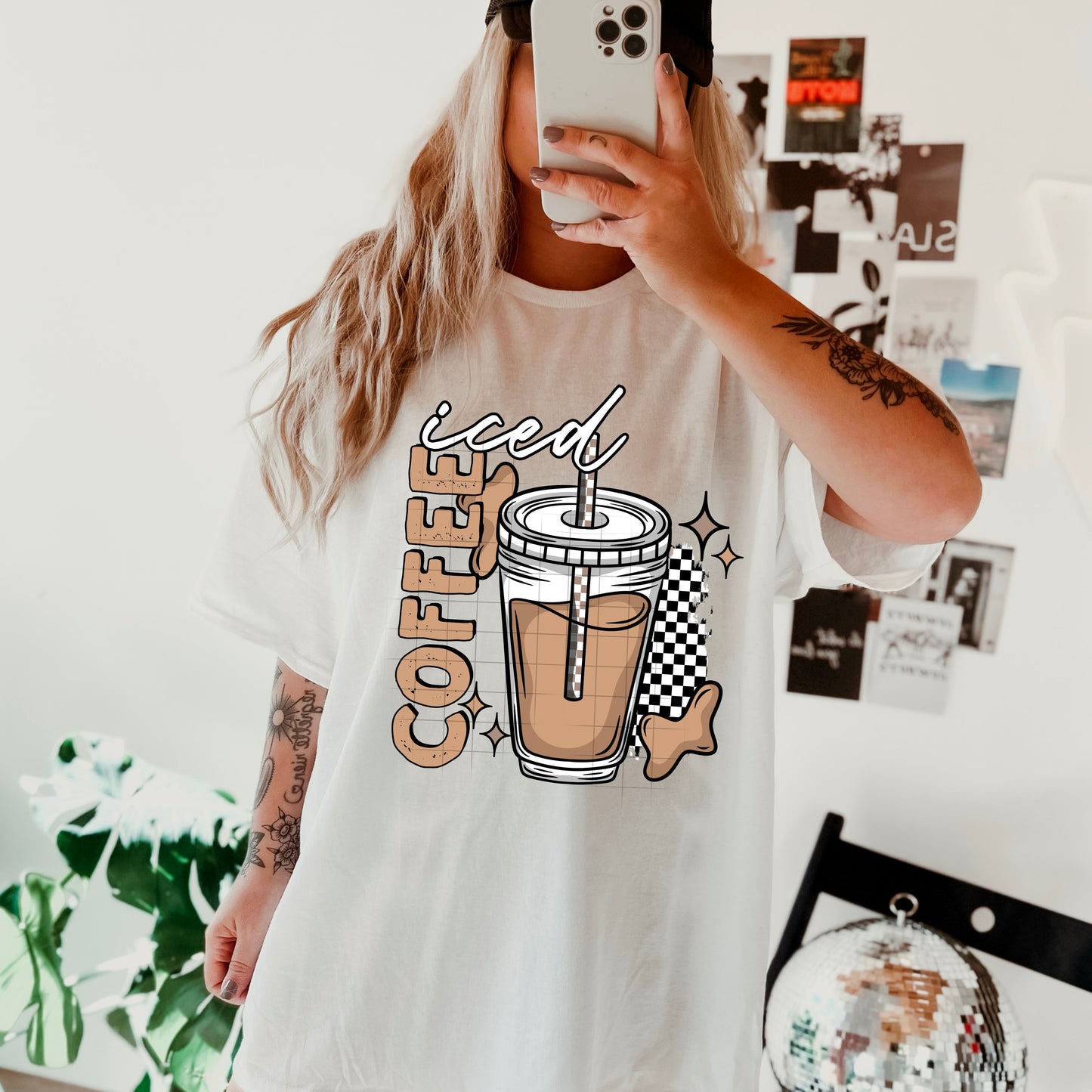 ICED COFFEE CHECKER TEE