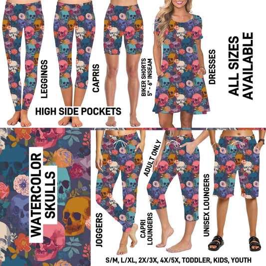 275BT - Watercolor Skulls - Preorder Closing 12/14 ETA: Mid-Feb