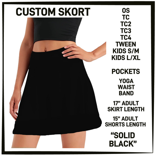 S0RK - Solid Black Skort with Pockets - Preorder Closing 5/7 ETA: Early July