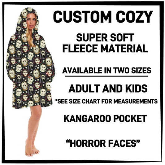 CZ2Y - Horror Faces Hooded Cozy - Preorder Closing 9/15 ETA: Mid-Dec