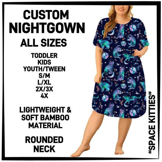 CN8G - Space Kitties Nightgown - Preorder Closing 12/18 ETA: Mid-Feb