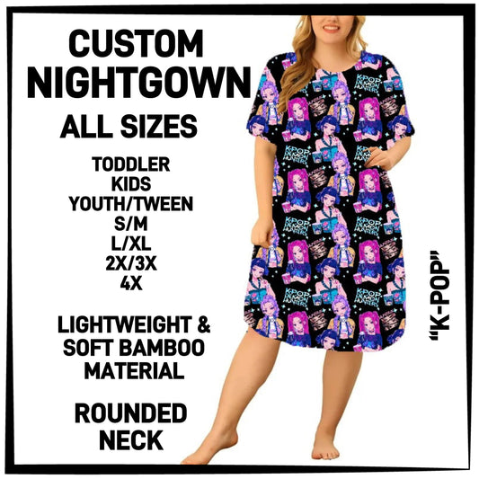 CN8G - K-Pop Nightgown - Preorder Closing 12/18 ETA: Mid-Feb