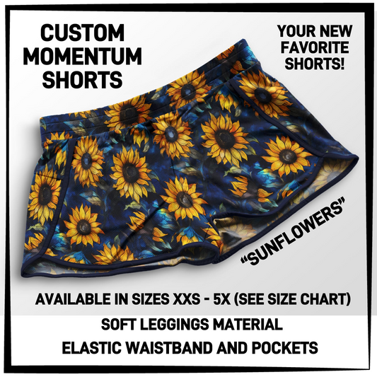 MO1T - Sunflowers Momentum Shorts with Pockets - Preorder Closing 5/19 ETA: Mid-July