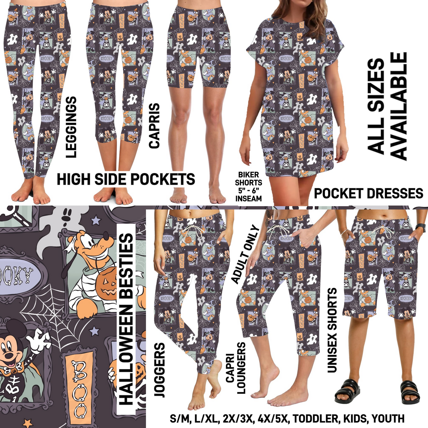 RTS - Halloween Besties Leggings with Pockets