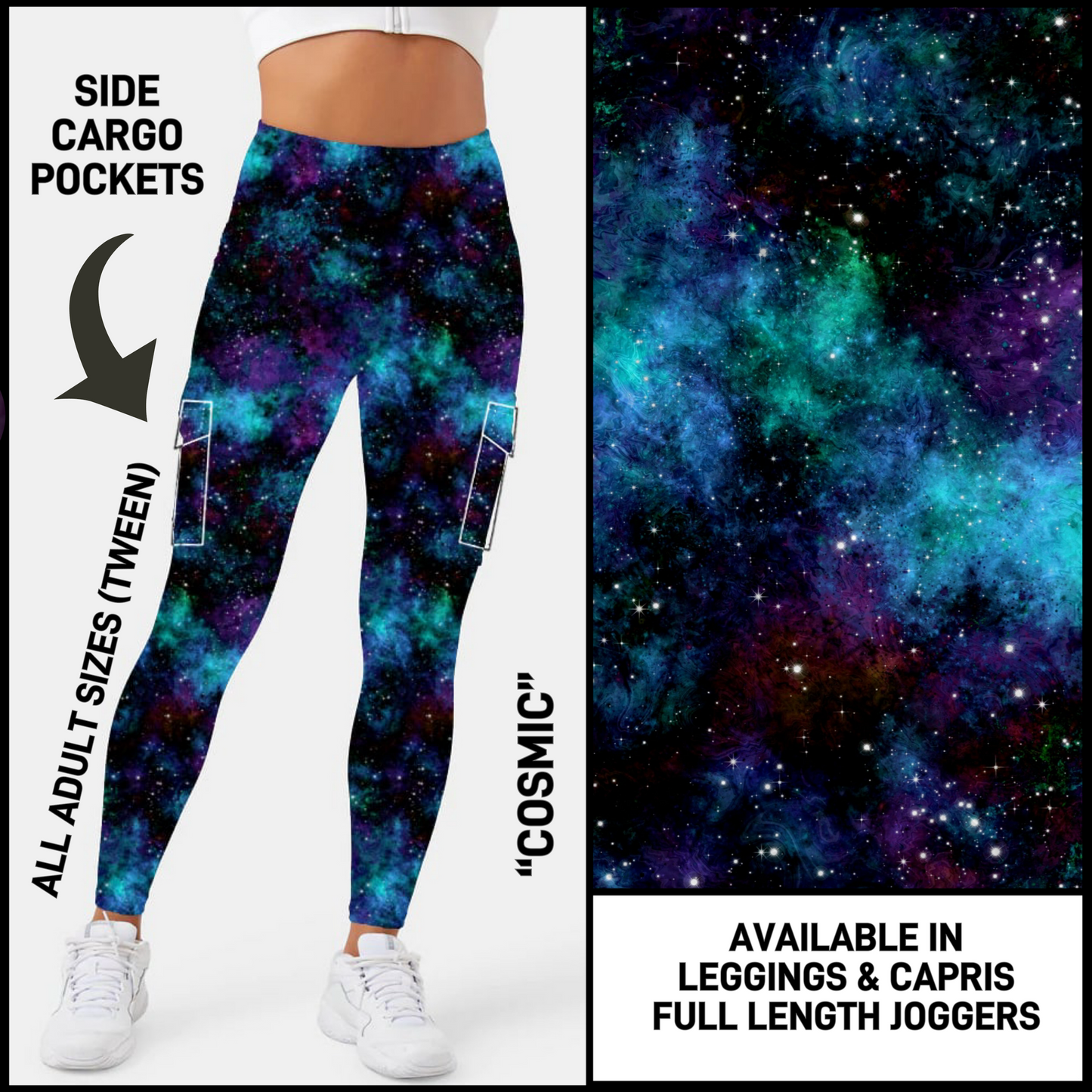 CP3B - Cosmic Capris/Leggings/Unisex Joggers with Cargo Pockets - Preorder Closing 5/31 ETA: Early July