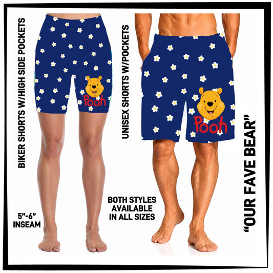 MS1S - Our Fave Bear Biker/Unisex Shorts with Pockets - Preorder Closing 6/4 ETA: Early Aug