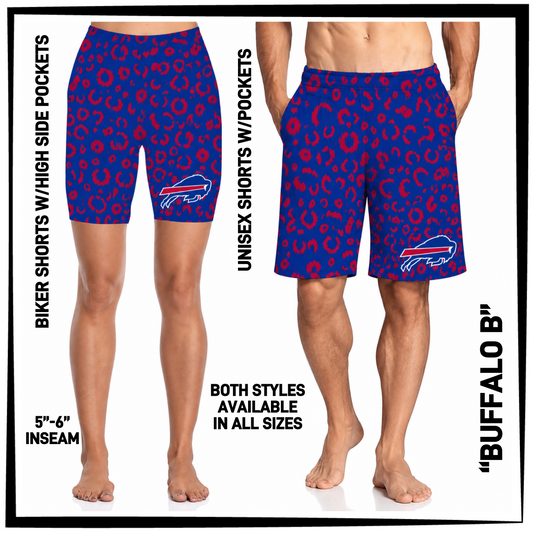 MS1S - Buffalo B Biker/Unisex Shorts with Pockets - Preorder Closing 6/4 ETA: Early Aug