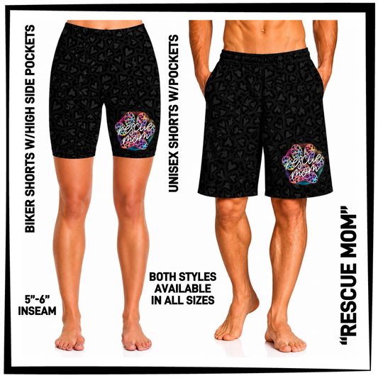 MS1S - Rescue Mom Biker/Unisex Shorts with Pockets - Preorder Closing 6/4 ETA: Early Aug