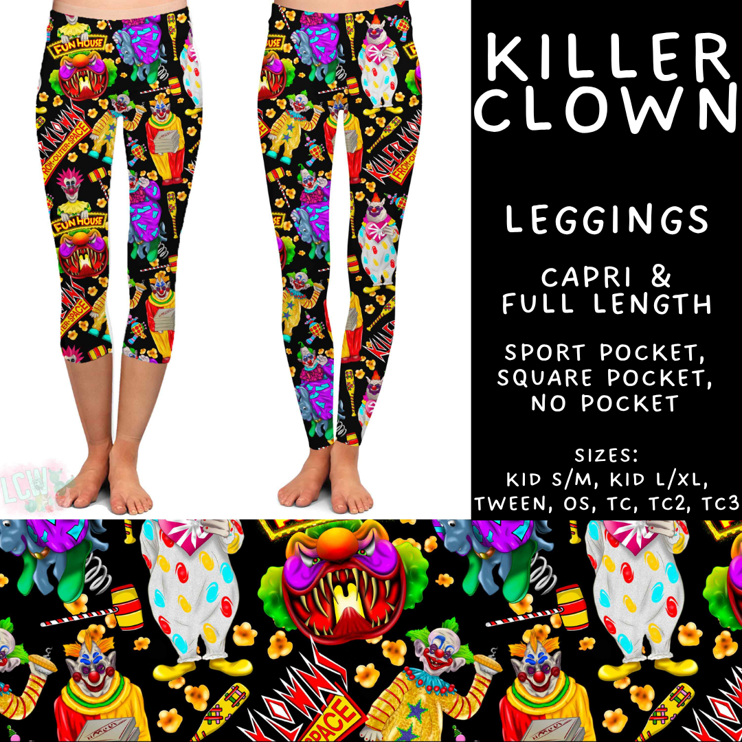 Batch #561 - June Request Run - Closes 7/27 - ETA late Sept - Killer Clown Full and Capri Length Leggings
