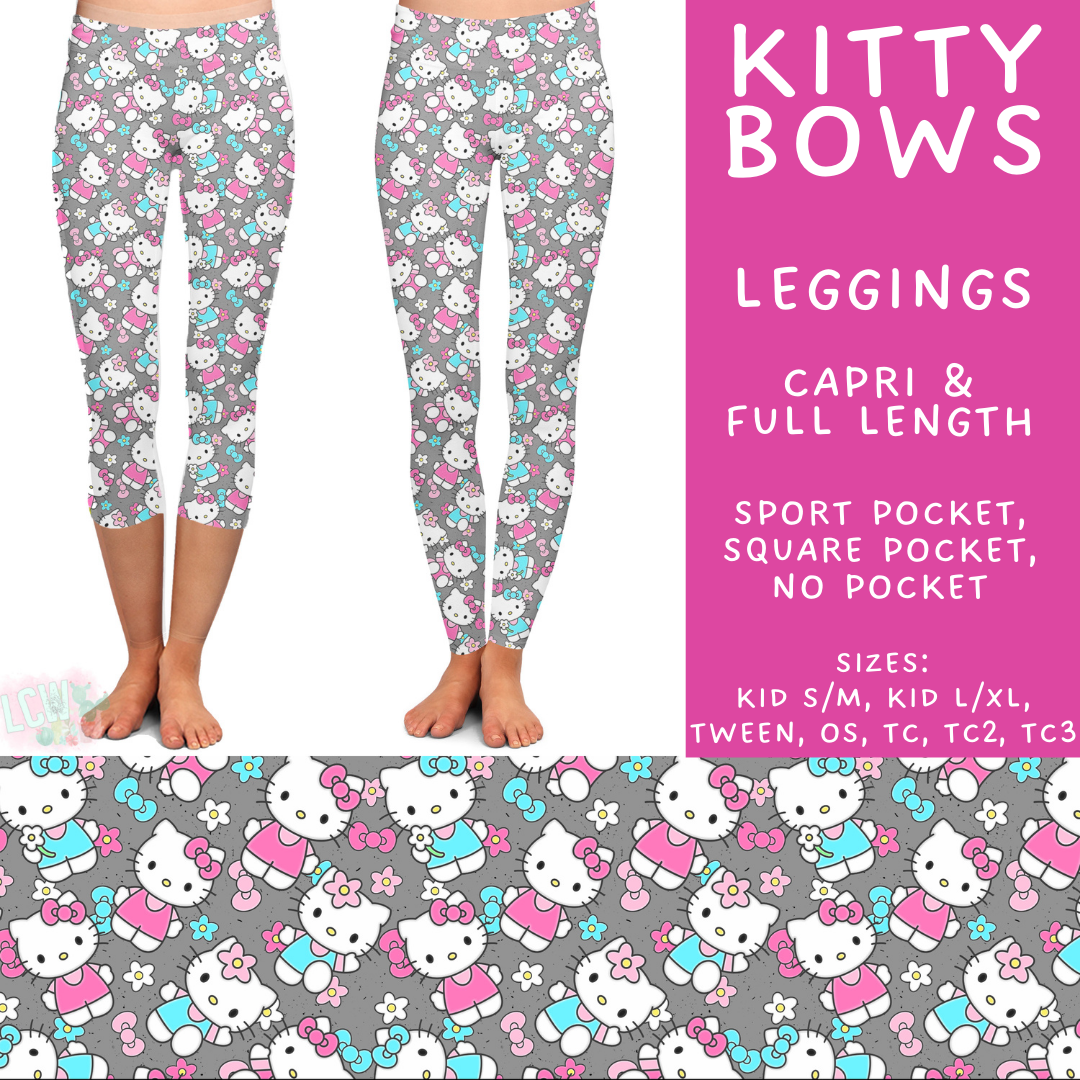 Batch #506 - Cool Characters 13 - Closes 3/20 - ETA late May - Kitty Bows Full and Capri Length Leggings