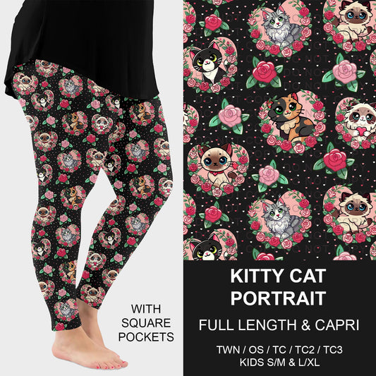 B263 - Preorder Kitty Cat Portrait Leggings w/ Pockets (Closes 11/30. ETA: late Jan.)