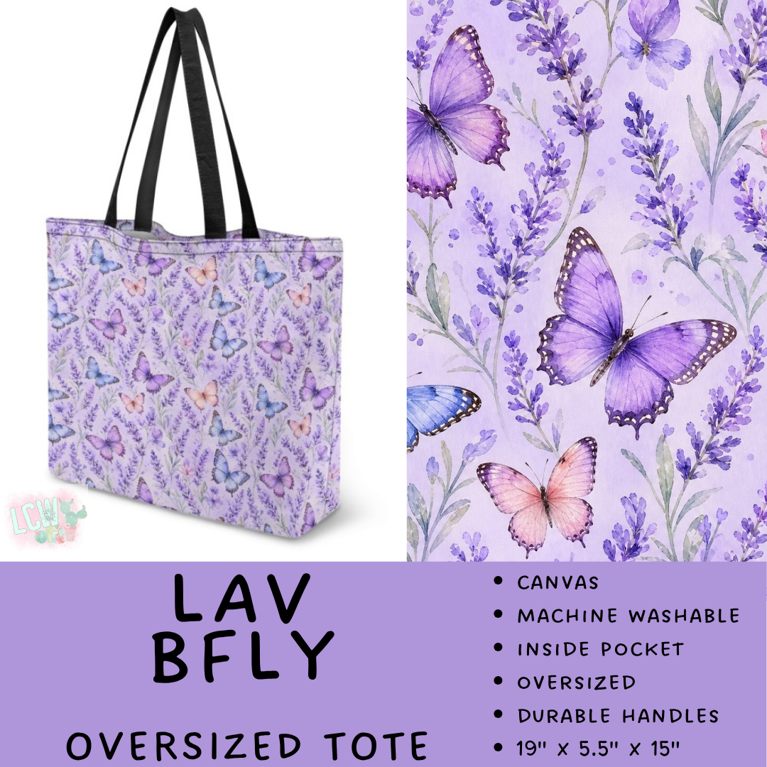 Batch #609 - Travel Collection 2 - Closes 11/6 - ETA early Jan - Lav BFly Oversized Totes