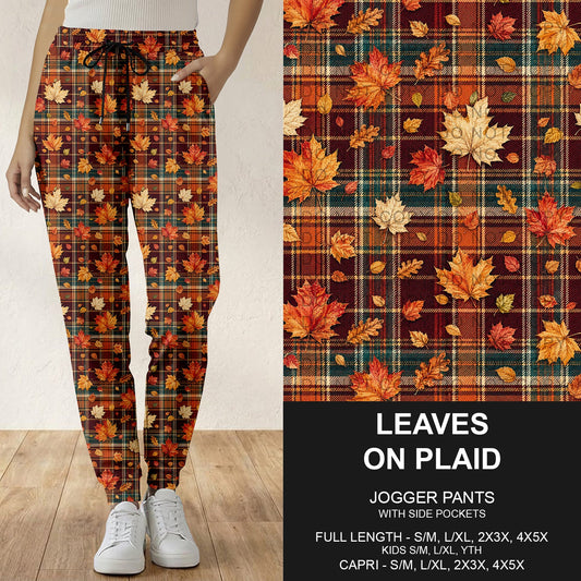 B308 - Preorder Leaves on Plaid Joggers (Closes 8/16. ETA: late Oct.)