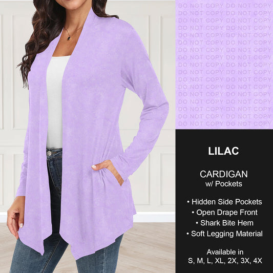 B280 - Preorder Lilac Cardigan w/ Pockets (Closes 3/22. ETA: late May)