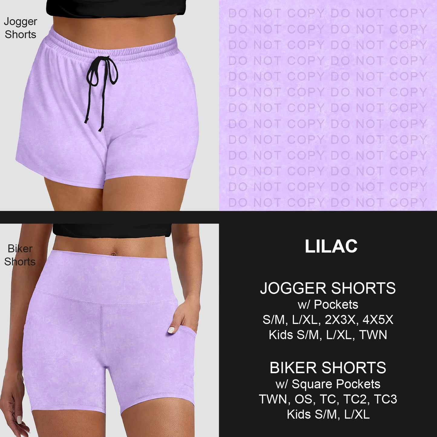 B280 - Preorder Lilac Jogger/Biker Shorts (Closes 3/22. ETA: late May)