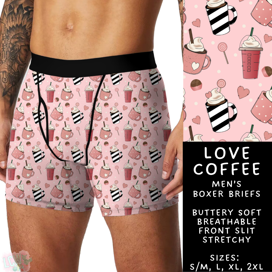 Batch #612 - Valentine's Matching Underwear - Closes 11/11 - ETA mid Jan - Love Coffee Men's Boxer Briefs