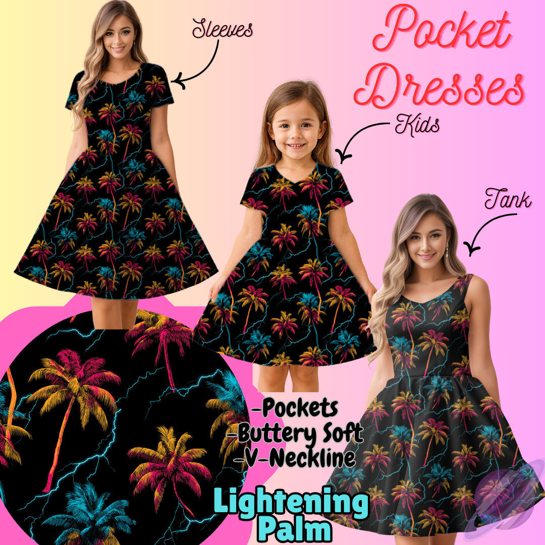 LIGHTENING PALM-POCKET DRESS PREORDER-CLOSING 3/16