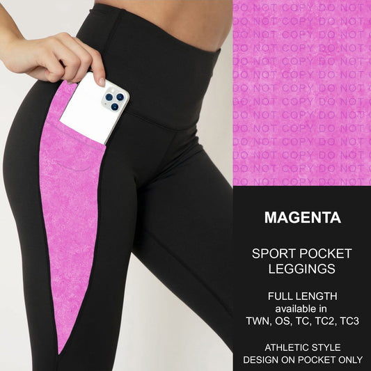 B280 - Preorder Magenta Sport Pocket Leggings (Closes 3/22. ETA: late May)