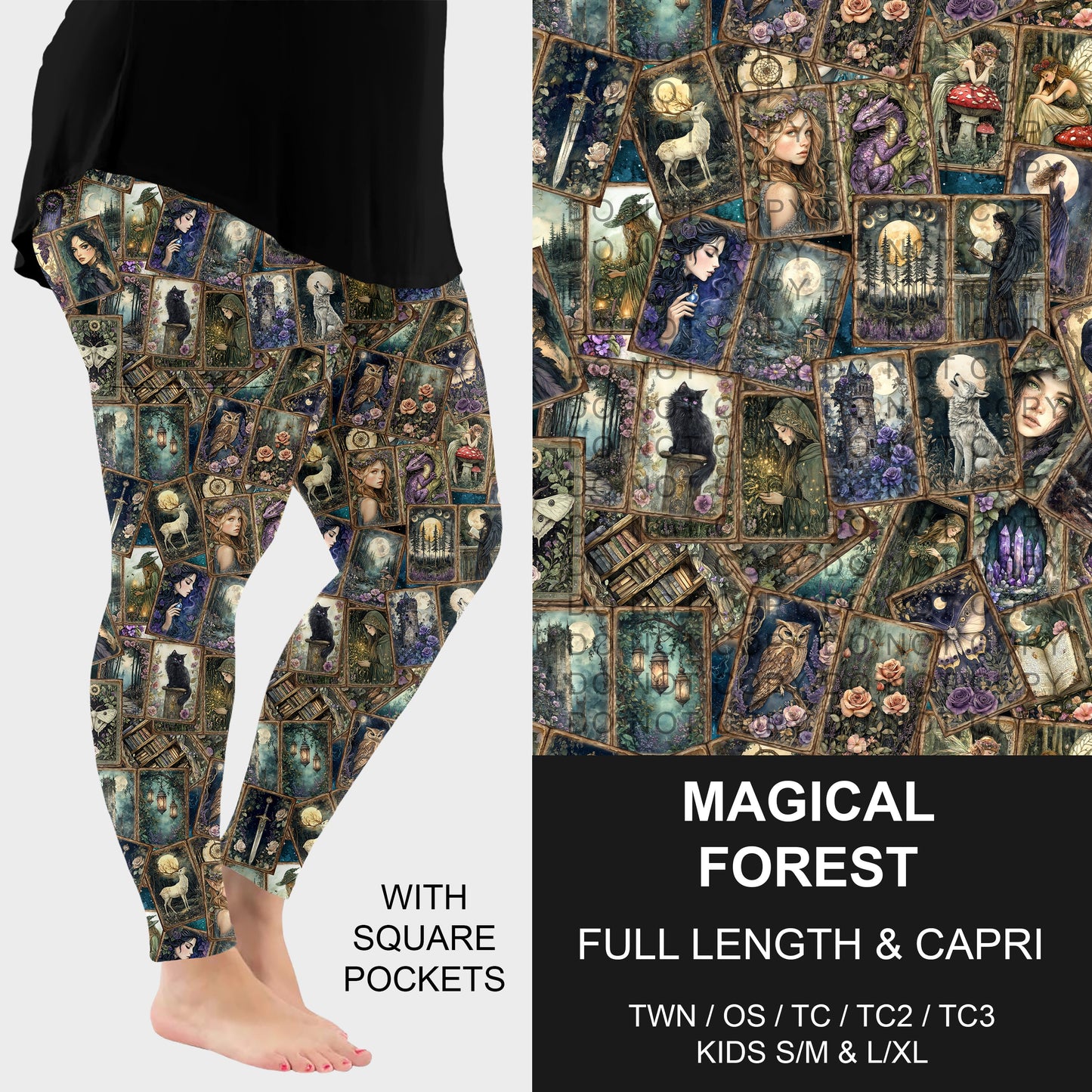 B276 - Preorder Magical Forest Leggings w/ Pockets (Closes 3/01. ETA: early May)